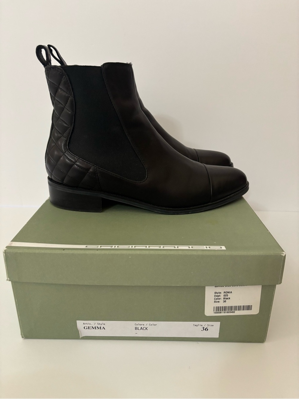 Grigiarancio Black Leather Ankle Boots